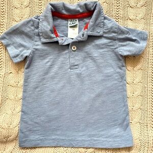 Little Lad Boys Polo Shirt 18M Blue Short Sleeve Collared Top Toddler